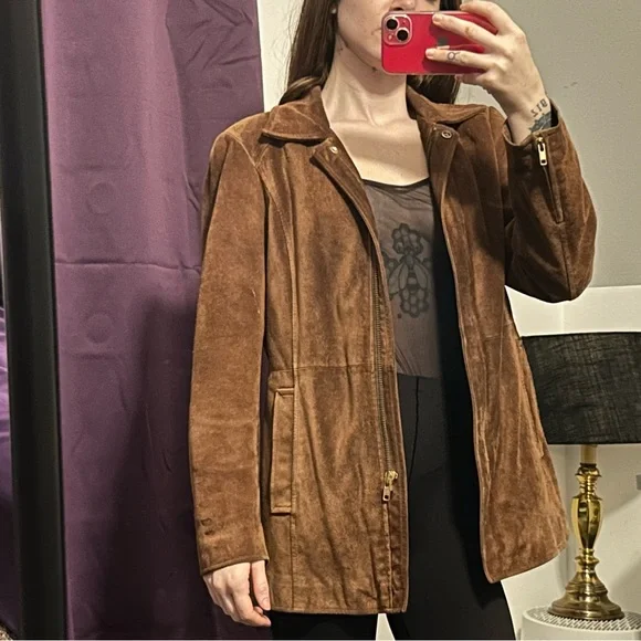 VINTAGE COACH SUEDE LEATHER JACKET COAT - Picture 9 of 9